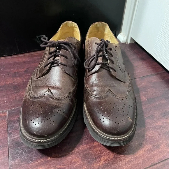Martin Dingman Mens Shoes Sz 11M Oxford Brown Leather Wing Tip Worn 1X Like NEW! - Picture 4 of 10